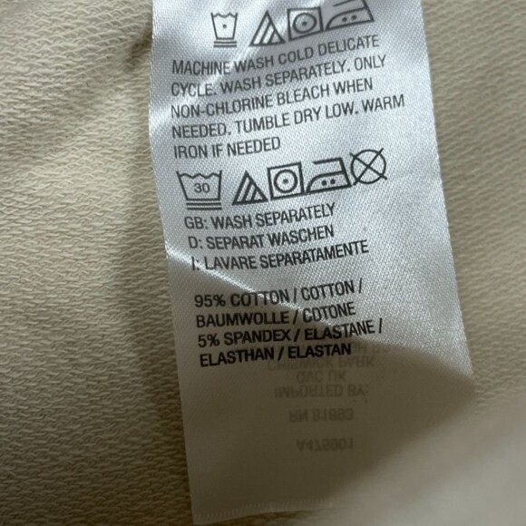 NEW *flaw* Beige Cropped Elastic Waist Womens Pants With Zipper Pockets a1513 - Picture 8 of 10